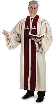Barrister Collection Embroidered Cross White Pulpit Robe - [Wholesale ...