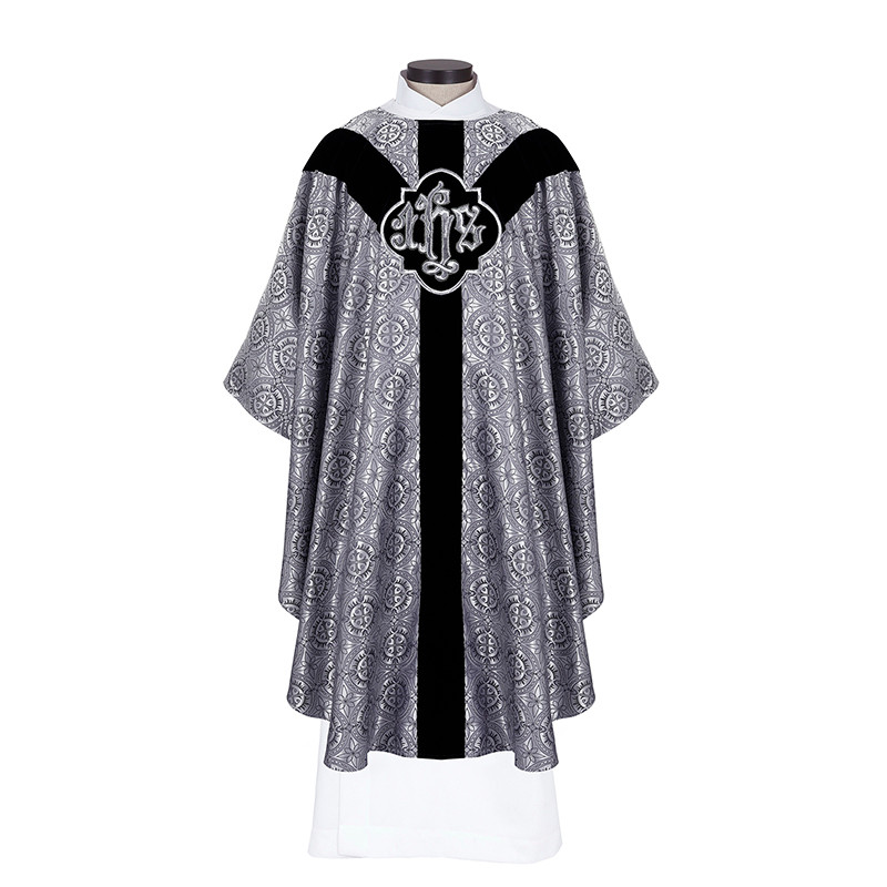 Black/Silver Damascene Chasuble - [Wholesale]Christian Brands