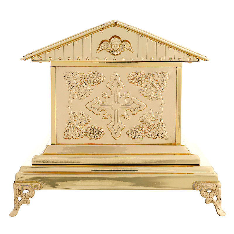 Completo altare croce e candelieri ottone 35 cm | vendita online su
