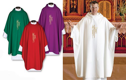 Monastic Chasuble Set of 4 Asst Colors