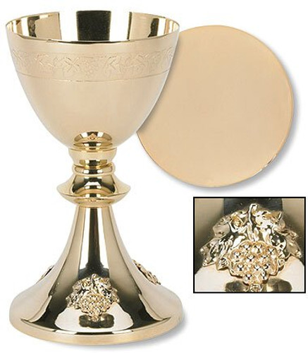 Grape Cluster Design Chalice and Paten Set