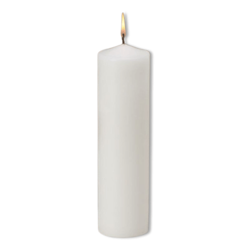 Plain White Pillar Memorial Candle