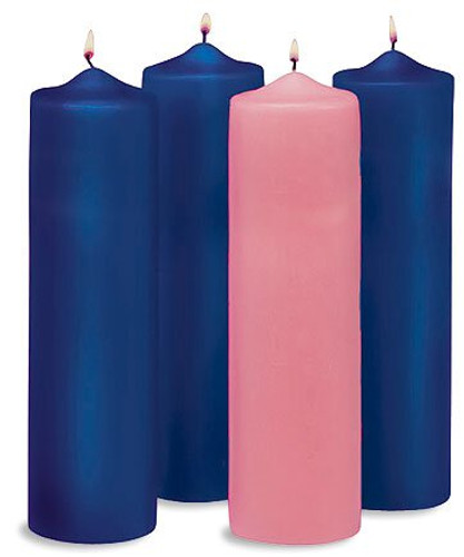 9" Advent Pillar Candle Set - Blue/Pink