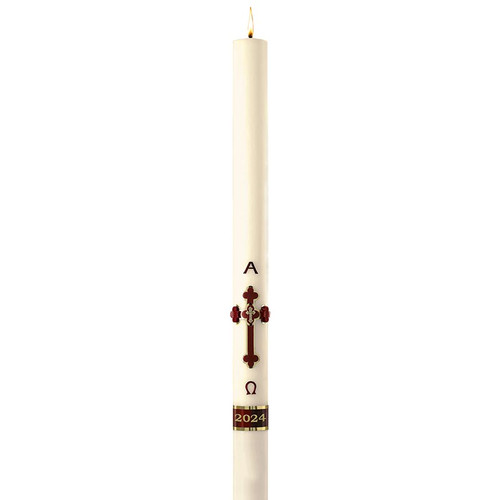 No 4 Special Adoration Burgundy Paschal Candle