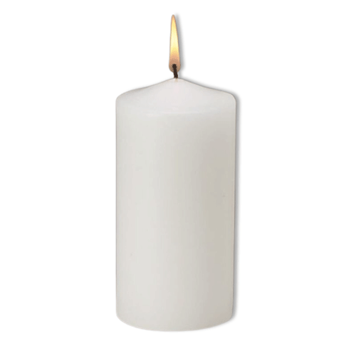 Plain White Memorial Pillar Candle