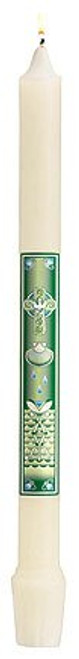 Dove with Shell Baptism Candle - Straight Side