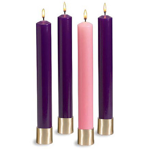 16" Polar Advent Candle Set - Purple/Pink