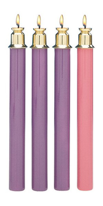 Advent Tube Candle Set - Purple/Rose