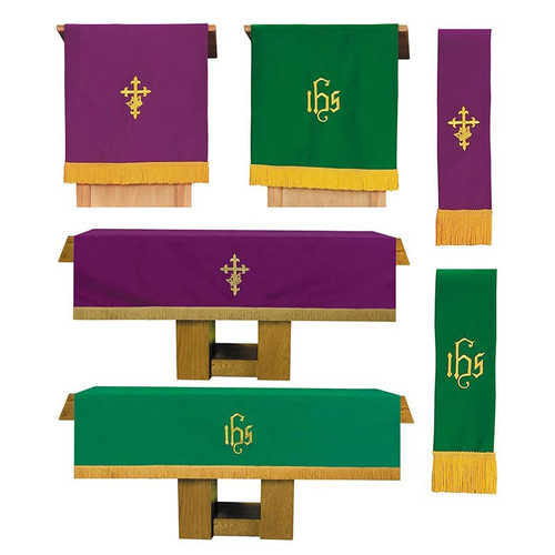 Three Piece Reversible Parament Set - Purple/Green