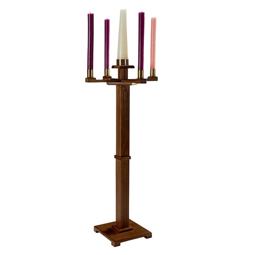 Gothic Advent Candlestick - Walnut