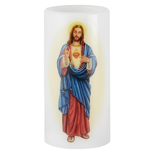 Flickering Flameless Devotional Candle - Sacred Heart