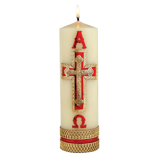 Family Prayer Candle - Gold Cross