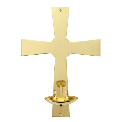 Wall-Mount Candleholder Plain Cross