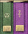 Jacquard Reversible Bookmark with Cross: Purple/Green