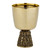 Last Supper Chalice with Bowl Paten Set high polished brass with antique bass