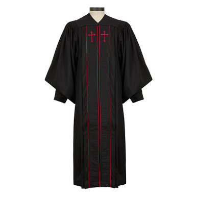 Justice Collection Double-Red Trim Pulpit Robe - [Wholesale]Christian ...
