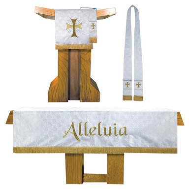 3 Piece Maltese Jacquard Parament Set - White