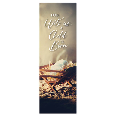 Manger For Unto Us a Child is Born X-Stand Banner