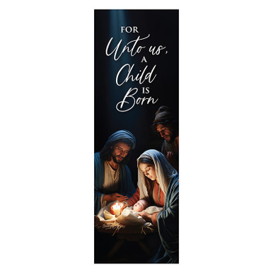 Holy Family For Unto Us a Child is Born X-Stand Banner