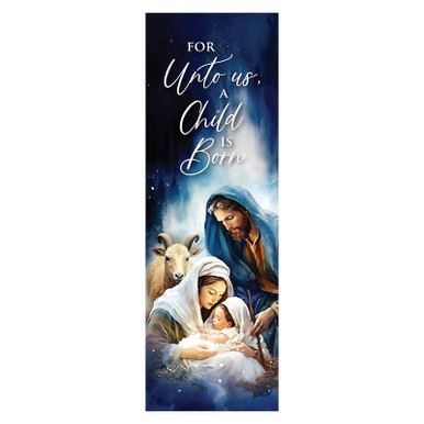 Watercolor For Unto Us a Child is Born X-Stand Banner