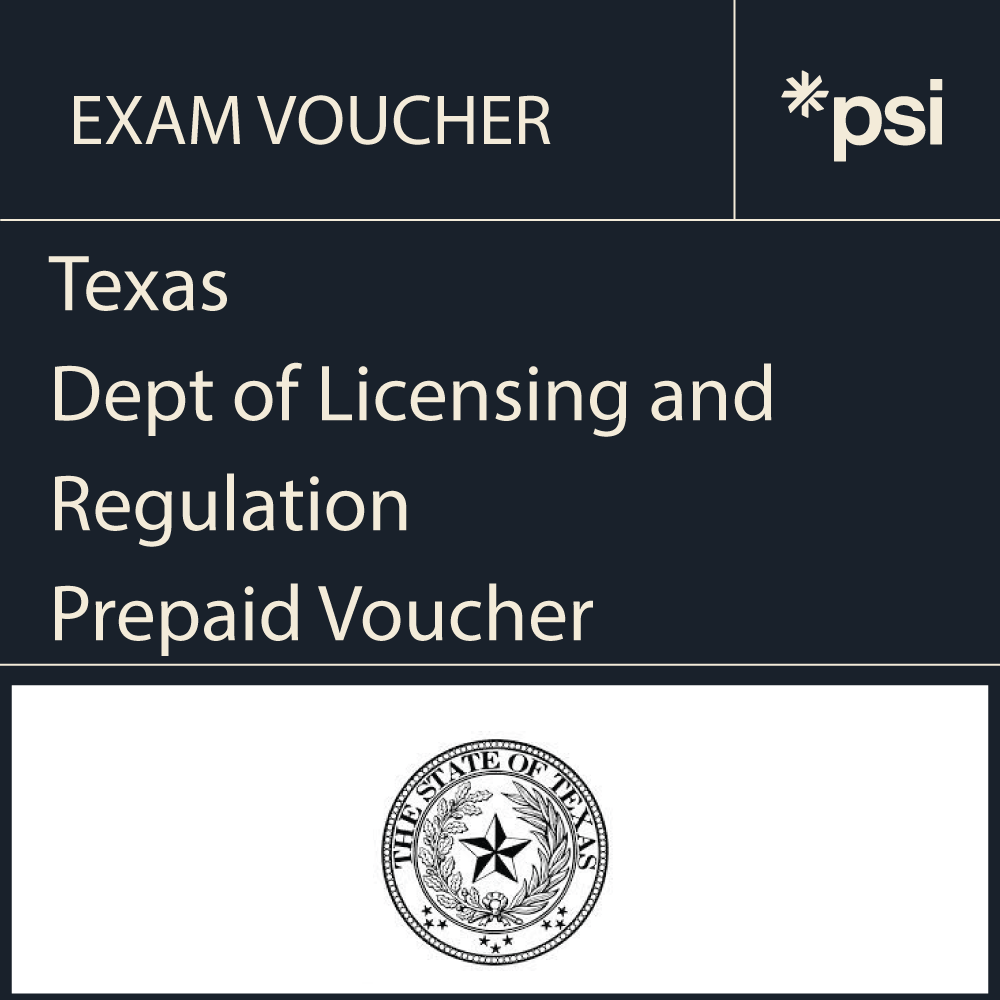 Tx dept of licensing and regulation exam vouchers