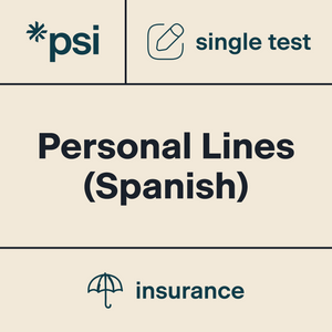 Personal Lines Insurance Practice Test x 1  (Spanish)  with 70 Total Questions