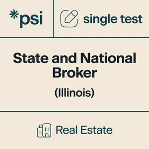 Illinois Real Estate Broker Examination Sate + National Combo x 1 with 140 Total Questions
