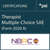 Therapist Multiple-Choice SAE (Form 2020 A) Therapist Multiple-Choice SAE (Form 2020 A)