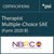 Therapist Multiple-Choice SAE (Form 2020 B) Therapist Multiple-Choice SAE (Form 2020 B)