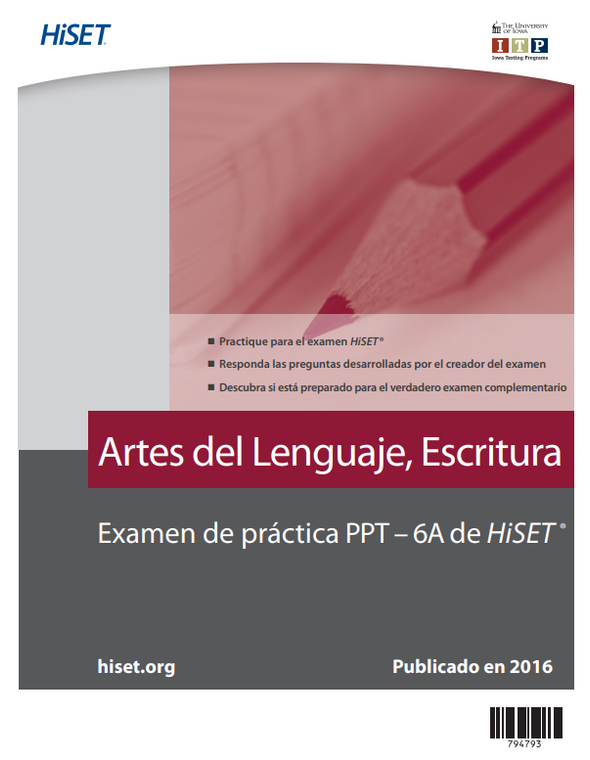 Language Arts - Writing: Practice Test PPT6A eBook - Spanish version