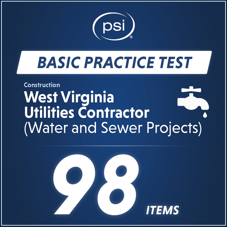 West Virginia Utilities Contractor (Water and Sewer Projects) Practice Test