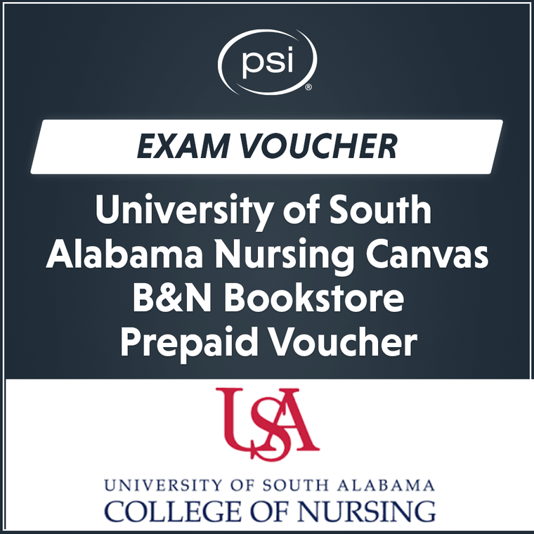 University of South Alabama Nursing Canvas-B&N Bookstore Prepaid Exam Vouchers