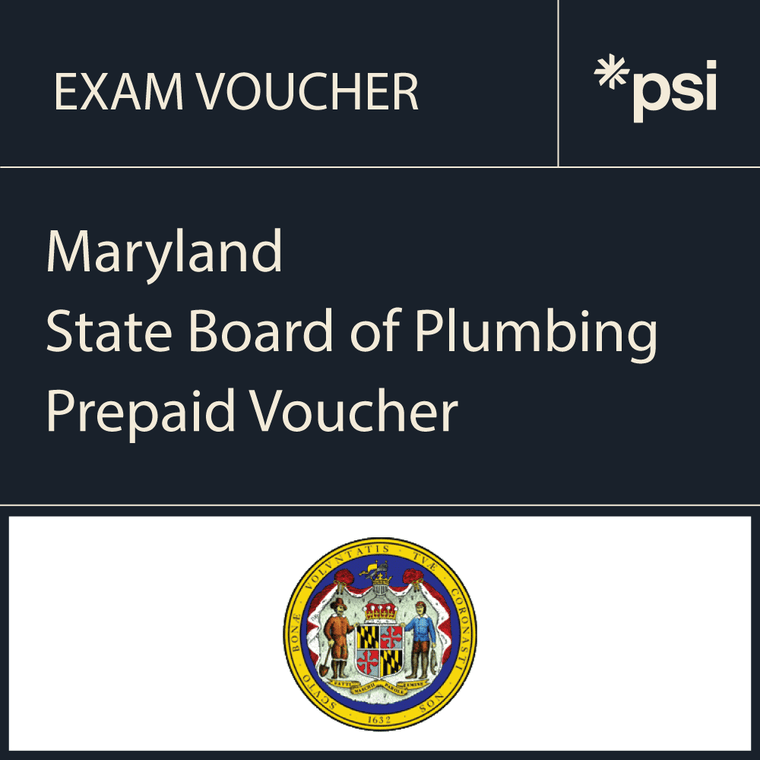 MD State Board of Plumbing Prepaid Exam Vouchers