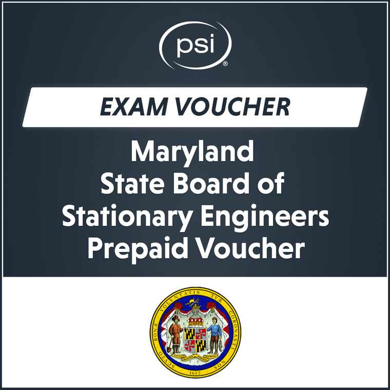 MD State Board of Stationary Engineers Prepaid Exam Vouchers