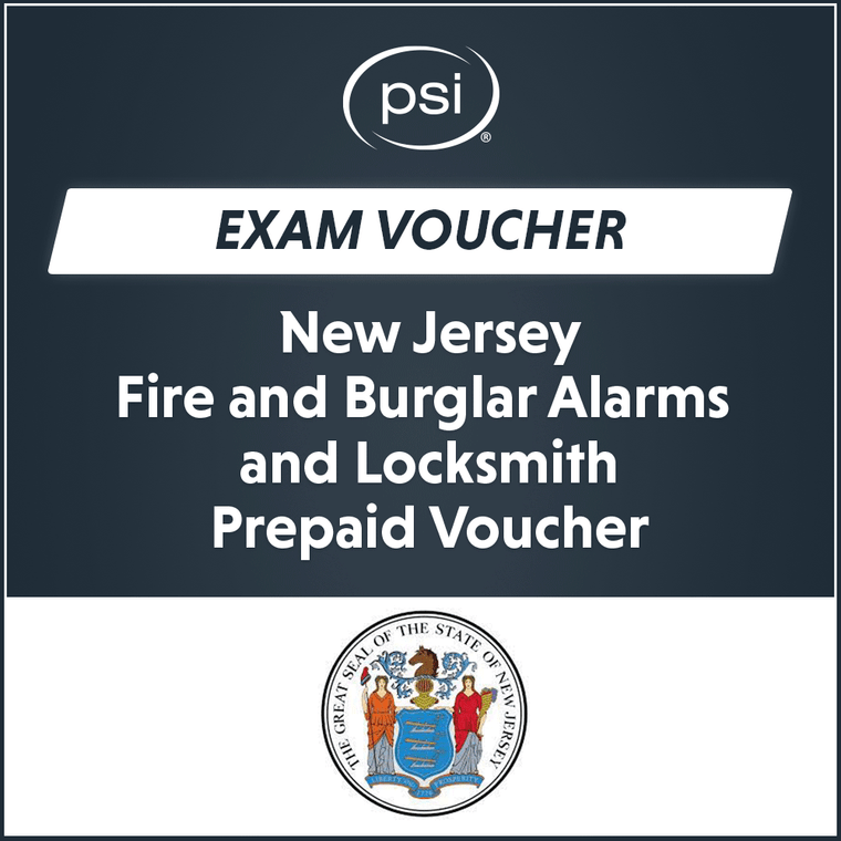 NJ Fire and Burglar Alarms and Locksmith Prepaid Exam Vouchers