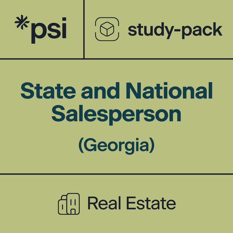 Georgia Real Estate Salesperson State and National Combo Study-Pack  with 1300+ Total Questions
