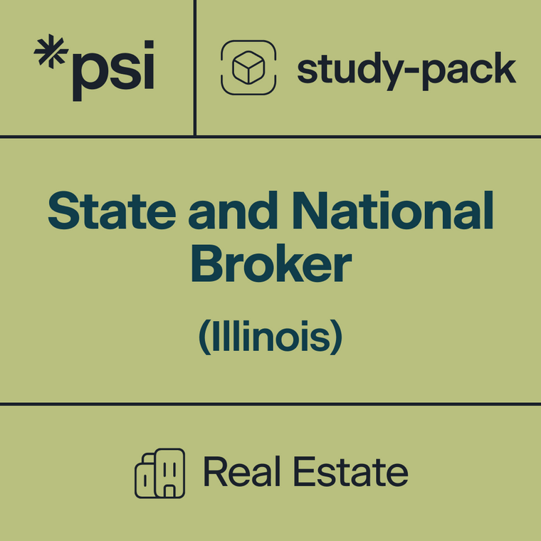 Illinois Real Estate Broker Examination  State and National Combo Study-Pack with 1200+ Total Questions