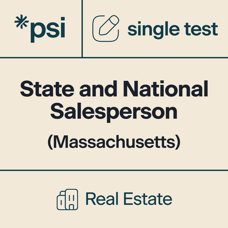 Massachusetts Real Estate Salesperson Sate + National Combo x 1 with 140 Total Questions