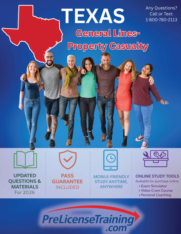 Texas General Lines-Property Casualty  (Ships direct from PLT via USPS)