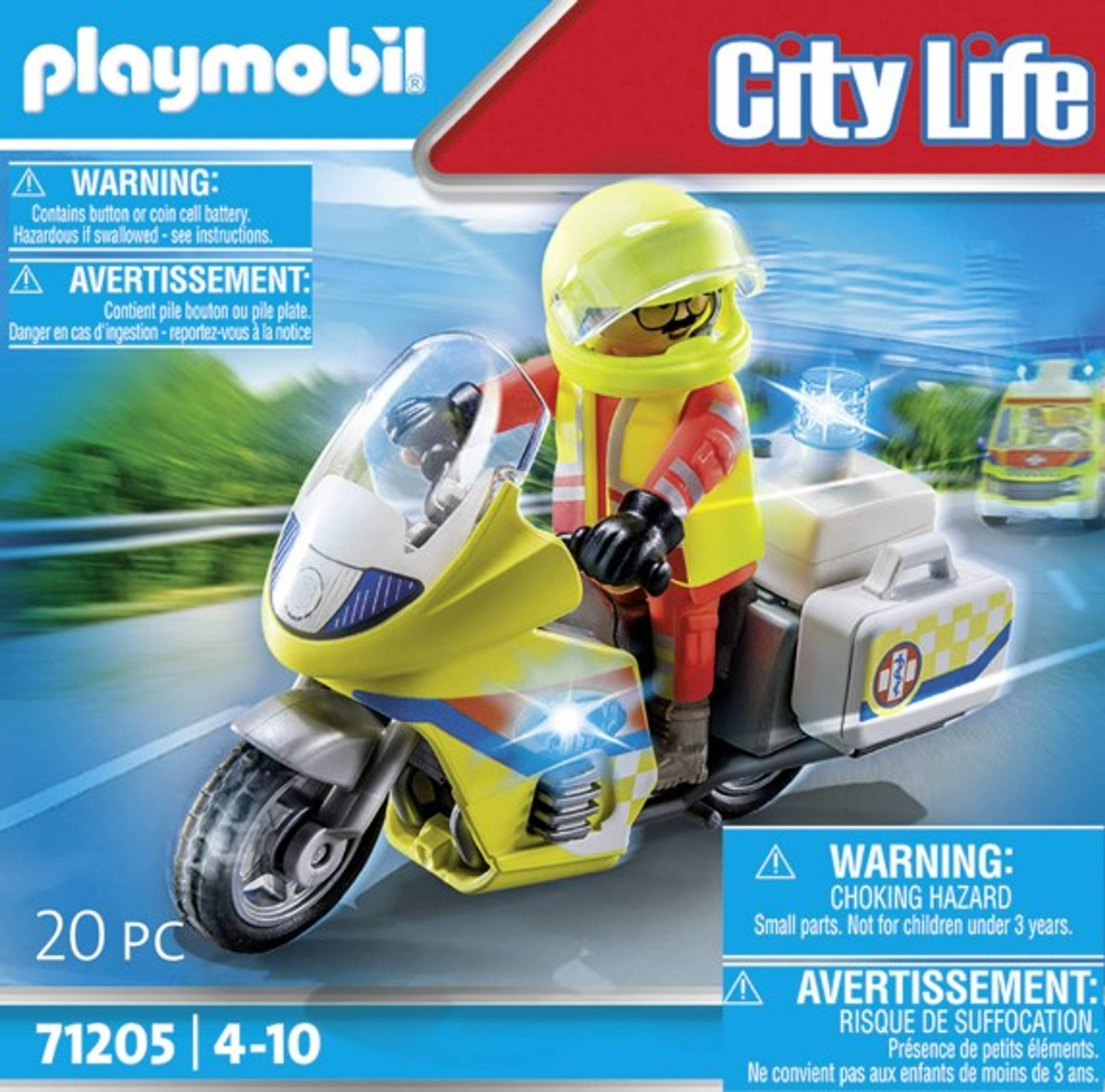 Playmobil - Rescue Motorcycle with Flashing Lights - The Smiley Barn