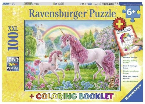 Magical Unicorns - 100 Piece + Coloring Book - The Smiley Barn