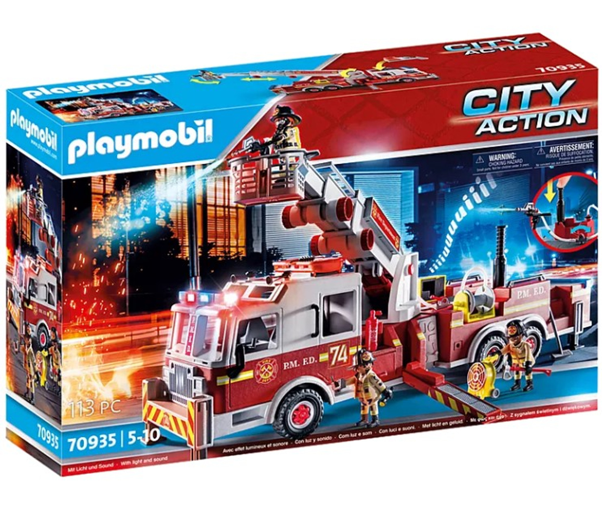 Udgangspunktet Produktionscenter marionet Playmobil - Rescue Vehicles: Fire Engine with Tower Ladder - The Smiley Barn