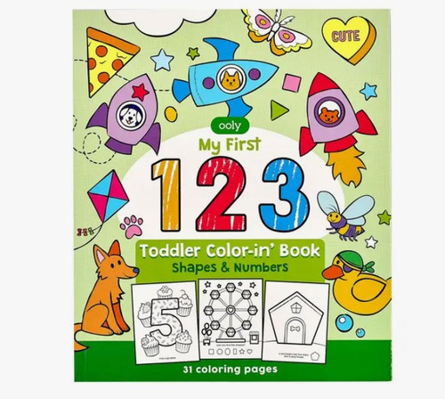 123 Shapes and Numbers Toddler Coloring Book