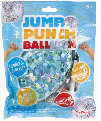 Jumbo Punch Balloon - Assorted Glitter Colors