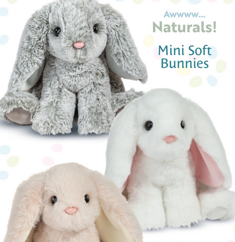 Natural Mini Soft Bunny Assortment 6" Tall