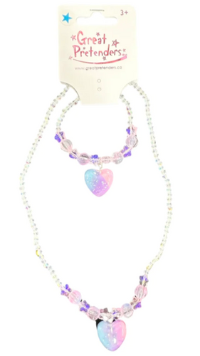 Galaxy Heart Necklace/Bracelet set