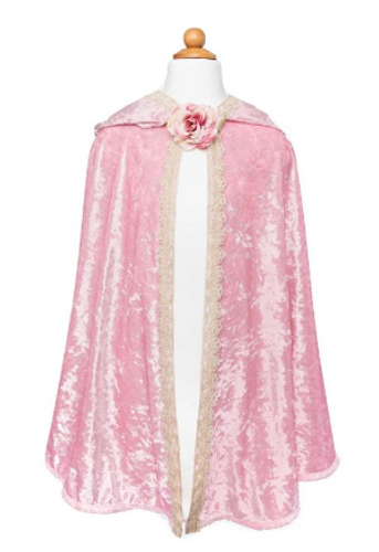 Deluxe Pink Rose Princess Cape (Size 5-6)
