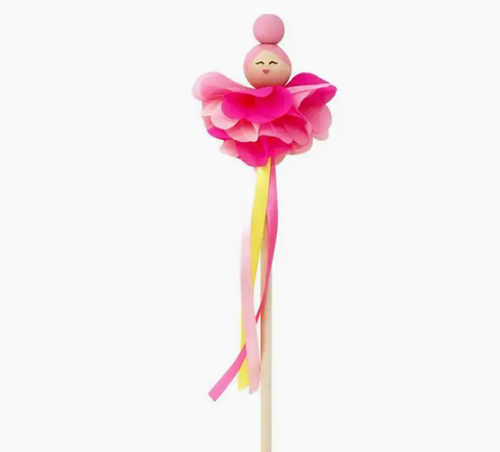 Hand Painted Wooden Bead Pixie Flower Wand