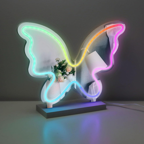 Neon Butterfly Mirror