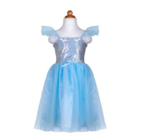 Sequin Princess Dress Blue - Size 7/8